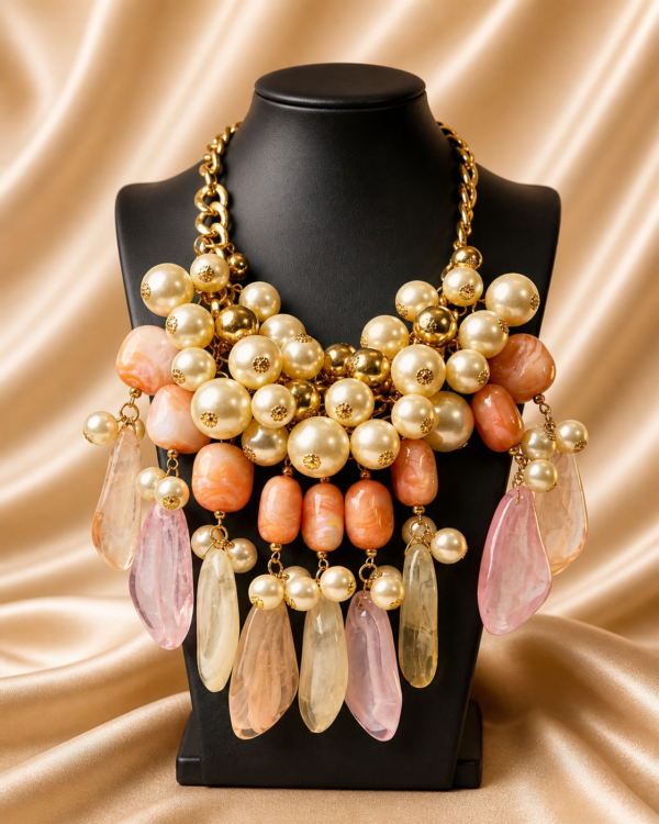 Blush & Gold Statement Necklace