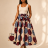 Ankara Circle Midi Skirt Set (With Matching Bag)