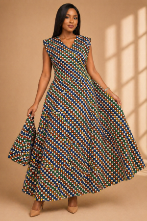 Mosaic Flow Maxi Dress (With Matching Piece)