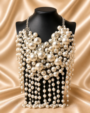 Pearl Fringe Statement Necklace