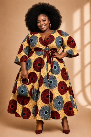 Heritage Print Wrap Dress