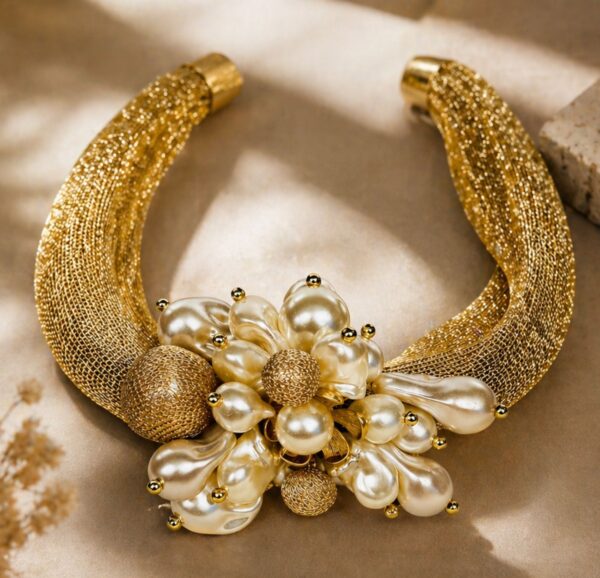 Gold Bloom Statement Choker