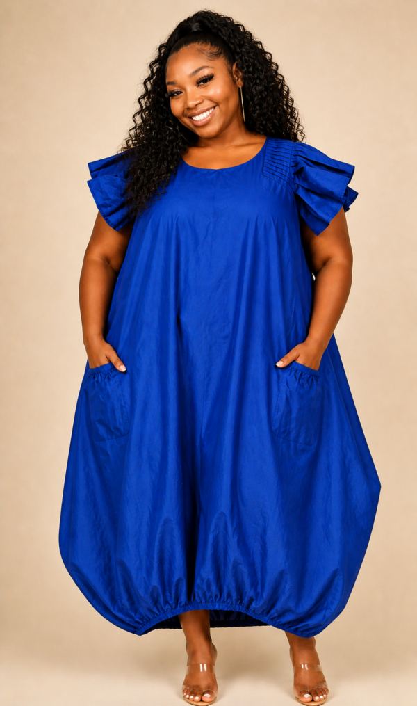 Cobalt Statement Pocket Dress